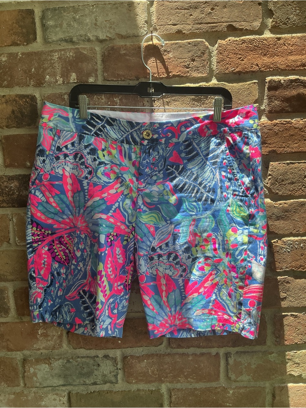 Lilly Pulitzer Men's Pink & Blue Tropical Print Swim Shorts size 12